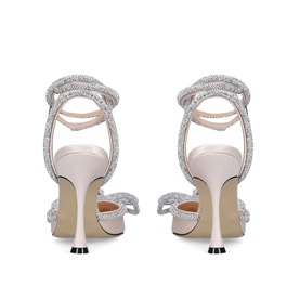 Double Bow Satin 100 Heels