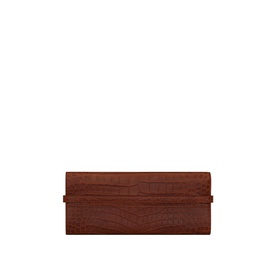 Manhattan Croc-Embossed Leather Clutch