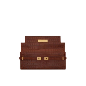Manhattan Croc-Embossed Leather Clutch