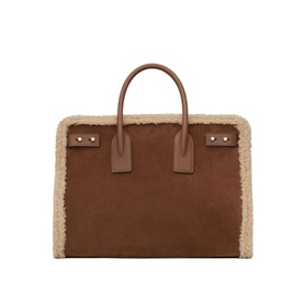 Sac De Jour Supple Suede Shearling Medium Tote