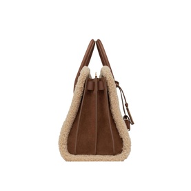 Sac De Jour Supple Suede Shearling Medium Tote