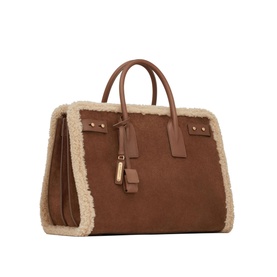 Sac De Jour Supple Suede Shearling Medium Tote