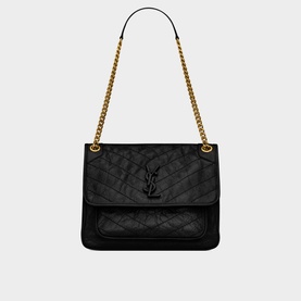 Niki Medium Crinkled Vintage Leather Chain Bag