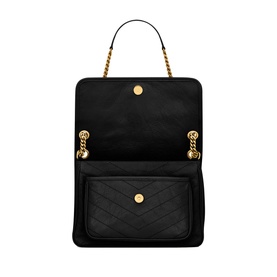 Niki Medium Crinkled Vintage Leather Chain Bag