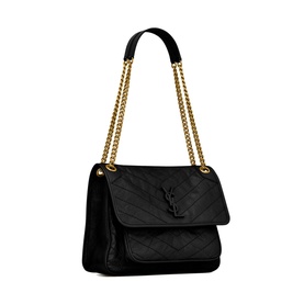 Niki Medium Crinkled Vintage Leather Chain Bag