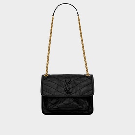 Niki Baby Crinkled Vintage Leather Chain Bag