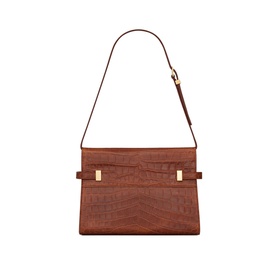 Manhattan Small Croc Embossed Leather Shoulder Bag