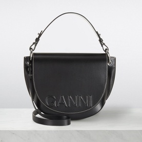 Banner Recycled Leather Saddle Crossbody Bag