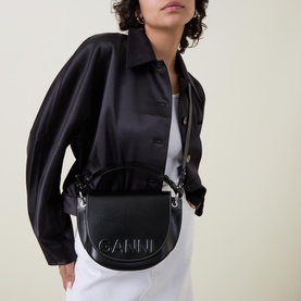 Banner Recycled Leather Saddle Crossbody Bag