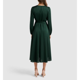 Marilyn Satin Wrap Midi Dress