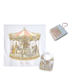Carousel Swaddle & Bib Gift Set