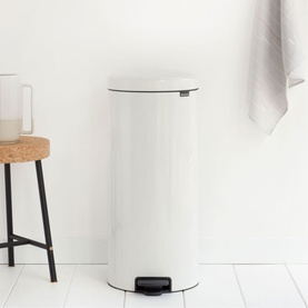 NewIcon Pedal Bin, 30L - White