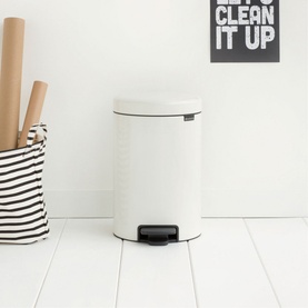 NewIcon Pedal Bin, 12L - White