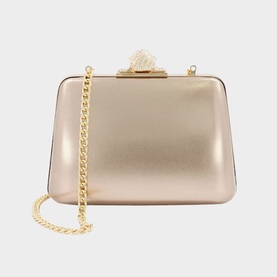 Become Embellished Clasp Clutch Bag