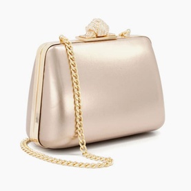 Become Embellished Clasp Clutch Bag