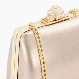 Become Embellished Clasp Clutch Bag