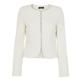 Collarless Jersey Jacket