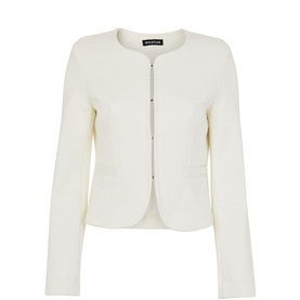 Collarless Jersey Jacket