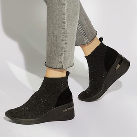 Enchantment Diamante Wedge Sock Trainers