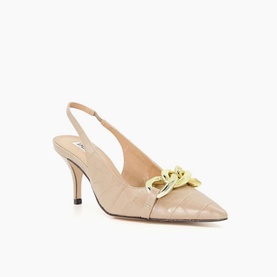 Canary Gold Chain Sling-Back Heels