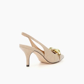 Canary Gold Chain Sling-Back Heels