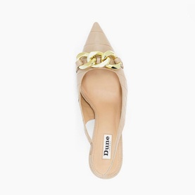 Canary Gold Chain Sling-Back Heels