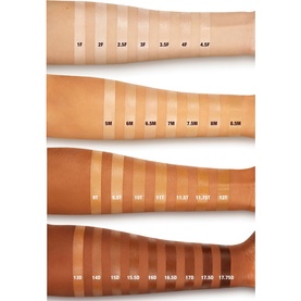 Charlotte Tilbury Beautiful Skin Radiant Concealer shade range swatched across three arms showing light to deep skin tones
