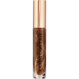 Charlotte Tilbury Beautiful Skin Radiant Concealer in a deep tan shade, gold-capped liquid concealer wand, 7.2g