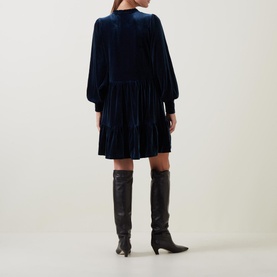 Viggase Long-Sleeve Velvet Mini Dress