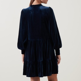 Viggase Long-Sleeve Velvet Mini Dress