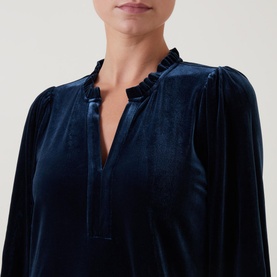 Viggase Long-Sleeve Velvet Mini Dress