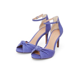 Suede Knotted Heeled Sandals