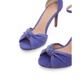 Suede Knotted Heeled Sandals