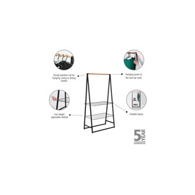 Linn Clothes Rack, Large - Black