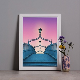 Dawn Dusk Ha'Penny Bridge Framed Print