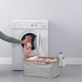 Foldable Laundry Basket, 40L - Grey