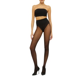 Tummy Control Top Tights Black