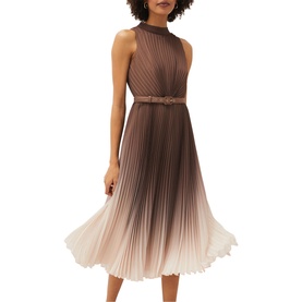 Simara Ombre Pleated Midi Dress