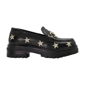 Gravitate Leather Star Embroidered Snaffle Loafers