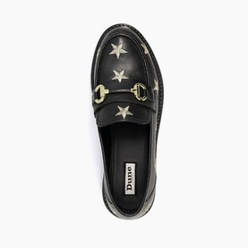 Gravitate Leather Star Embroidered Snaffle Loafers