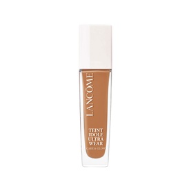 Lanc&ocirc;me Teint Idole Ultra Wear Care & Glow Foundation 30ml in a warm tan shade, glass bottle with white cap