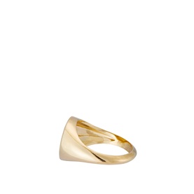 White Diamond Smiley 14kt Gold Signet Ring