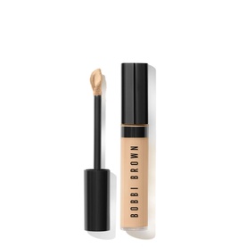 Bobbi Brown Skin Full Cover Concealer in Cool Beige, 8ml glass bottle with doe-foot applicator wand, shown open and closed