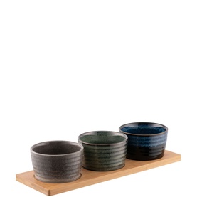 Koda Triple Bowl Four-Piece Serving Set