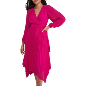 Petite Petra Pleated Wrap Dress