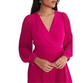 Petite Petra Pleated Wrap Dress