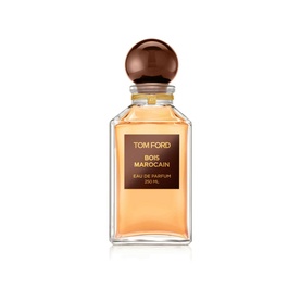 Tom Ford Bois Marocain Eau de Parfum 250ml, large glass decanter bottle with brown spherical stopper and amber liquid