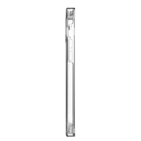 Zagg Gear4 Crystal Palace iPhone 14 Plus clear protective case, slim transparent design shown from side profile angle