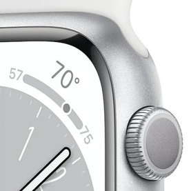 Watch Series 8 45mm Silver White Sport Band