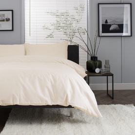 200 Thread Count Cotton Percale Duvet Set Ecru